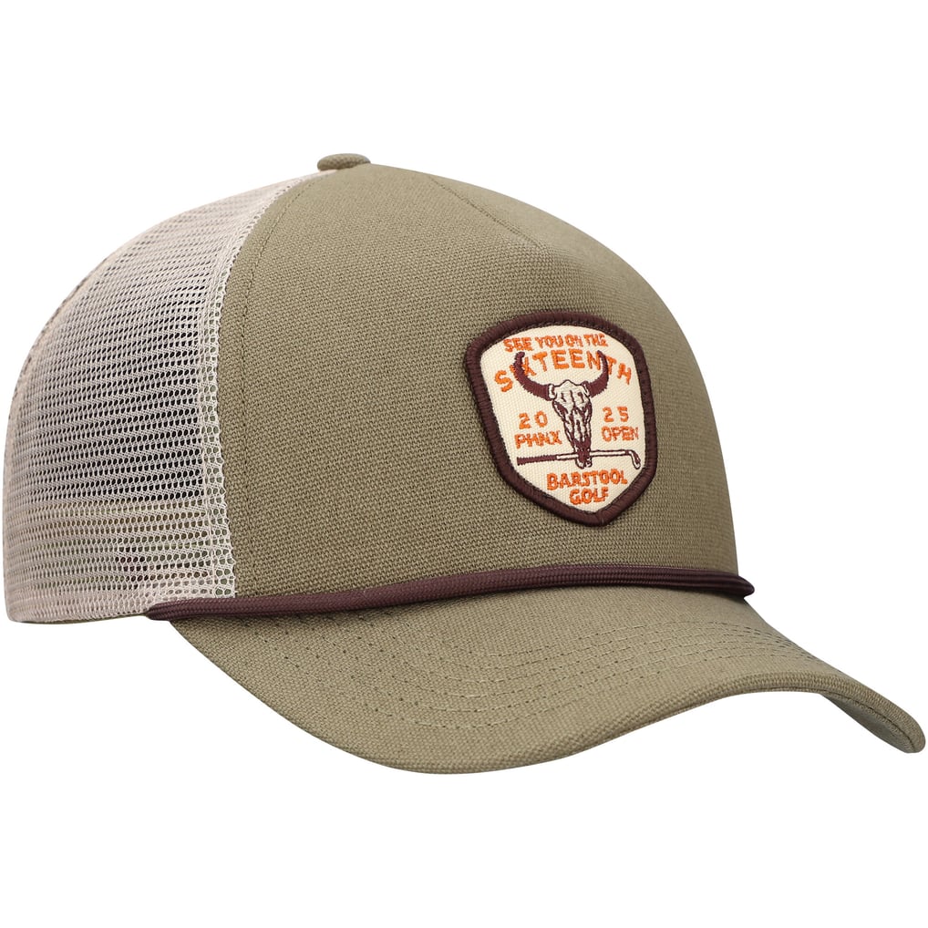  WM Phoenix Open Barstool Golf Sixteenth Hole Canvas Rope Adjustable Hat - Green